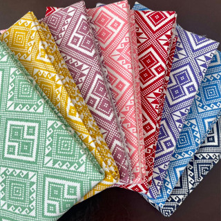 ผ้าลายขิด(8) ผ้าฝ้ายเนื้อนุ่มพิมพ์ลาย ผ้าลายพิธา ผ้าฝ้ายเชีย…