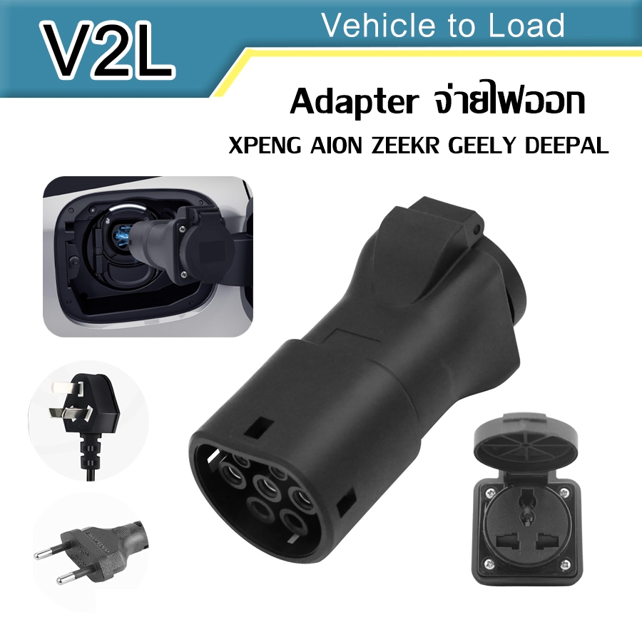 V2L Discharge จ่ายไฟออก Vehicle to Load สำหรับรถยนต์ไฟฟ้า DEEPAL S05 XPENG AION UT GEELY EX5  Jaecoo