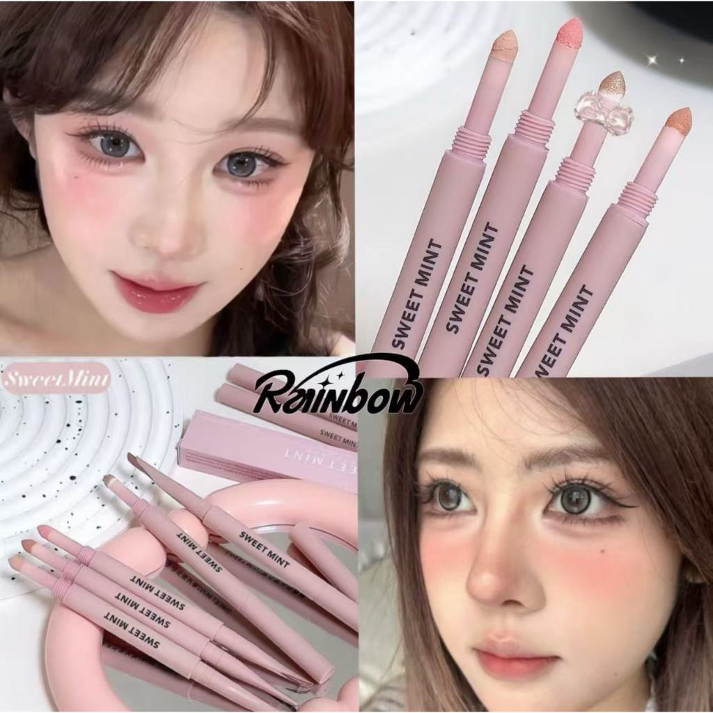 Sweet MINT ปากกาอายไลเนอร์ 3D ปากกาเขียนถุงใต้ตา Double-Ended ไฮไลท์ เรียบเนียนและมีสีสัน ติดทน กันน้ํา