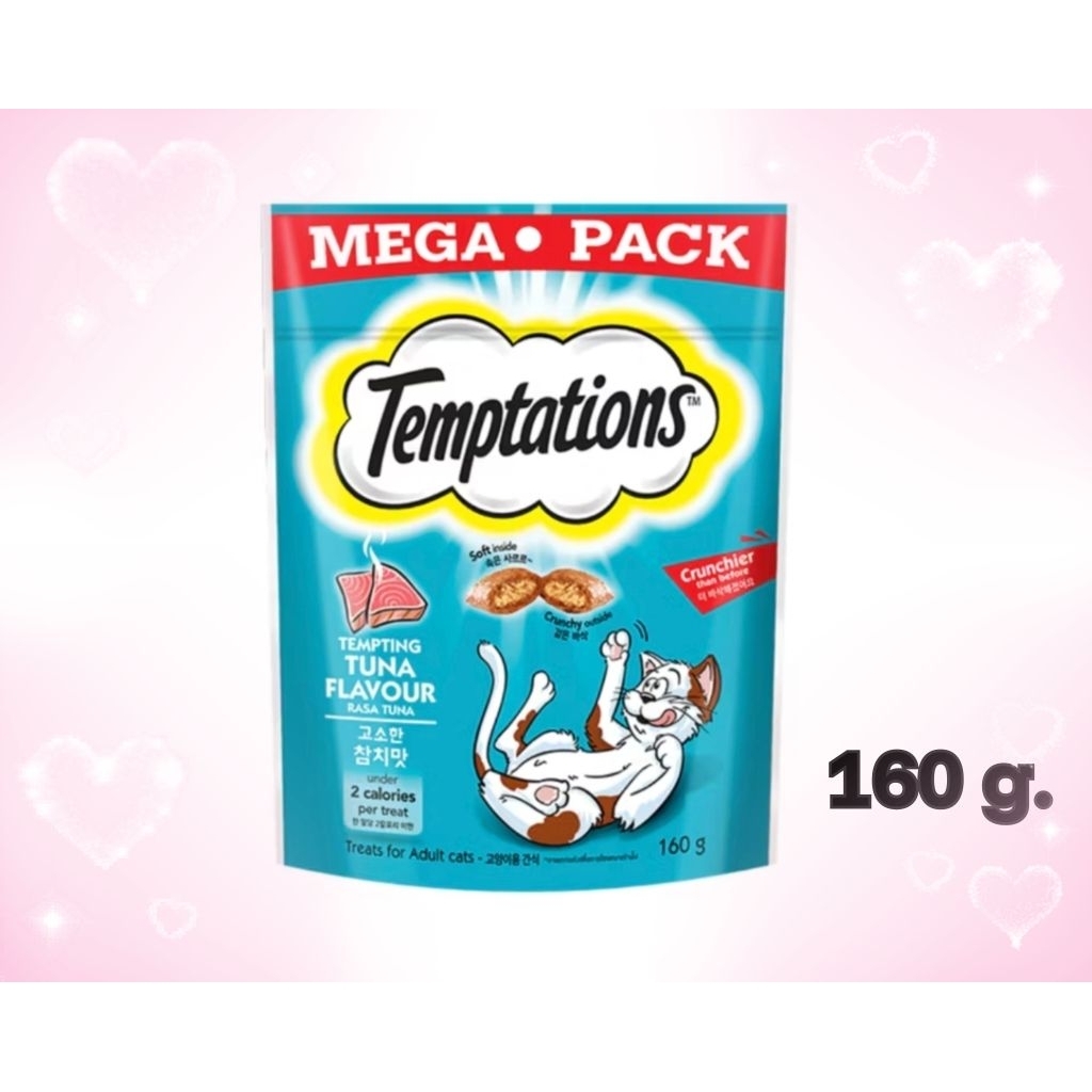 Temptations.เทมเทชั่นส์ขนมแมวกรุบกรอบสอดไส้ 75,160กรัม.