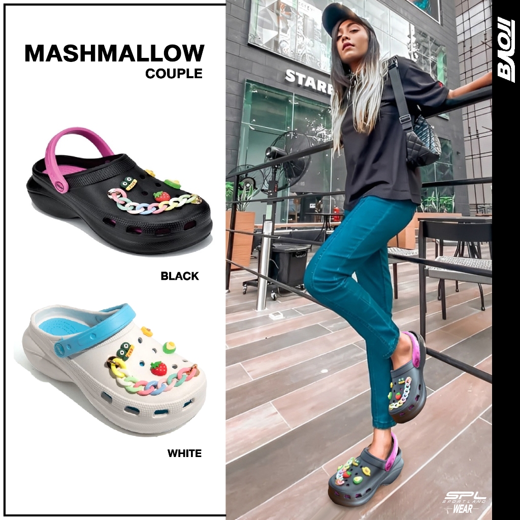 Baoji Collection บาโอจิ รองเท้าแตะ รองเท้าแฟชั่น มี 4 สี W Mashmallow-COUPLE B037-128 (640)