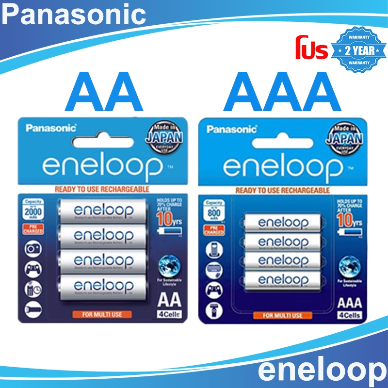 ถ่านชาร์จPanasonic eneloopแบตเตอรี่ ถ่านชาร์จ AA2000mAh / AAA 800 mAh 1.2V Rechargeable Battery (1 แพ็ค 4 ก้อน)
