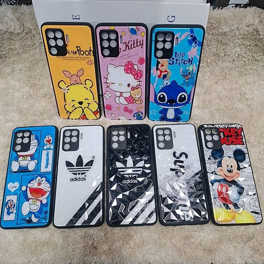 เคสมือถือ สำหรับ Oppo A94 งานกระจก3Dกันกระแทกลายการ์ตูน ขอบนิ่มหลังแข็ง สินค้าพร้อมส่ง