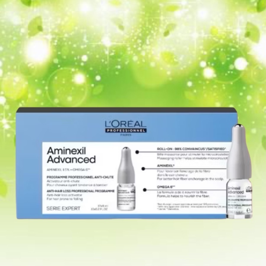 LOREAL Aminexil Advanced 6 ML. X 10 ขวด ชุดเซรั่มหนังศีรษะลดผมขาดร่วง กระตุ้นการเกิดใหม่ของเส้นผมดูห