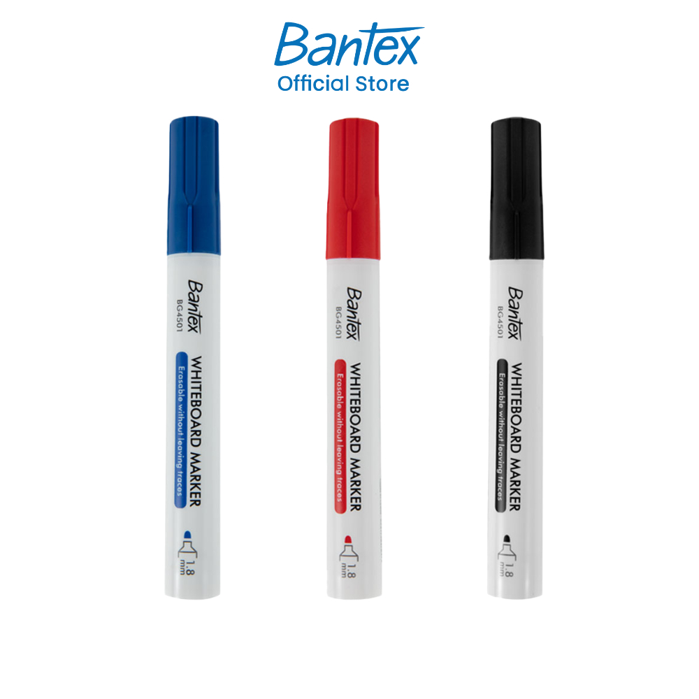 Bantex ปากกาไวท์บอร์ด ปากกามาร์กเกอร์ ลบได้ หัวกลม ขนาดเส้น 1.8มม Whiteboard Marker