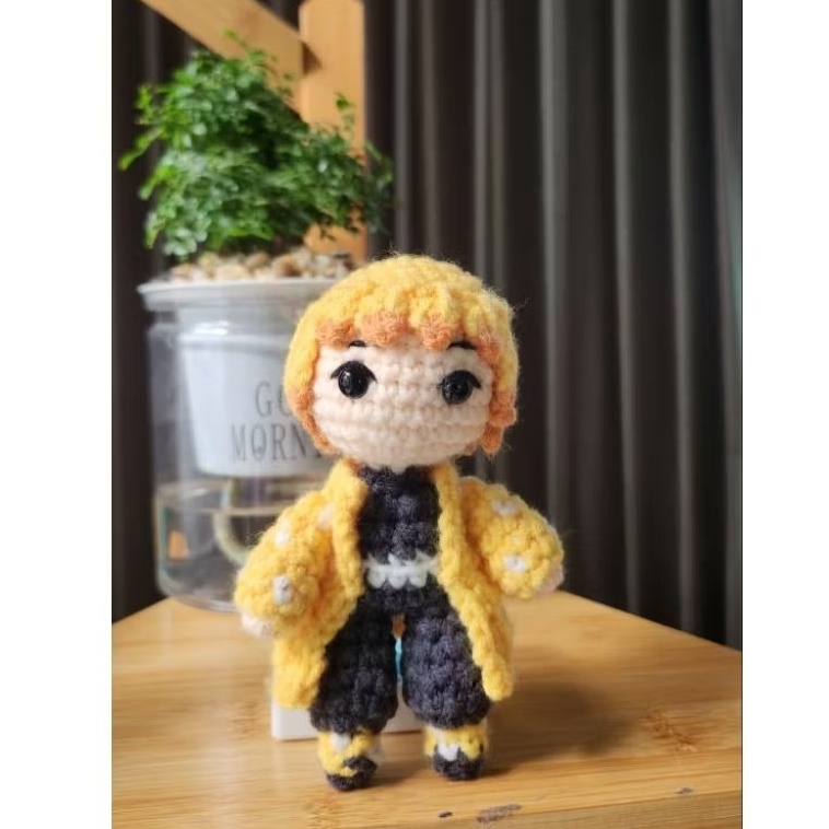 ตุ๊กตาถักไหมพรม Zenitsu ดาบพิฆาตอสูร Demon Slayer