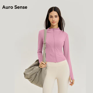 Auro Sense เสื้อรัดรูปแขนยาวออกกำลังกายเสื้อแจ็คเก็ตโยคะกันแดด แขนยาว สำหรับผู้หญิง ระบายอากาศดี ป้องกันรังสียูวี UPF50
