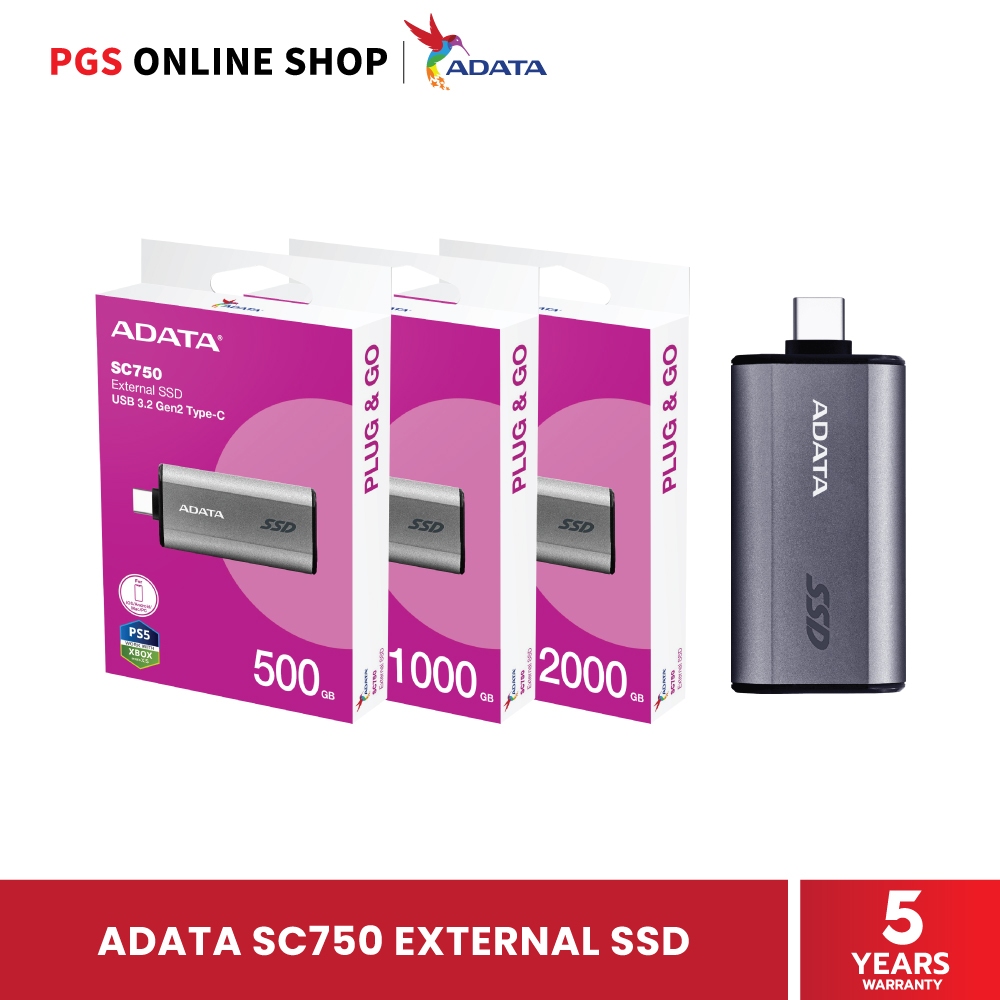 ADATA SC750 EXTERNAL SSD (เอสเอสดีภายนอก) ความจุ 500GB/1000GB/2000GB