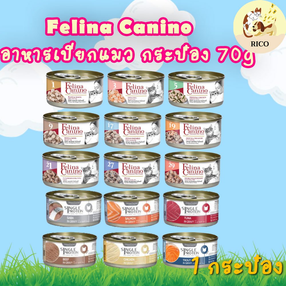(กระป๋อง) Felina Single Protien 70gอาหารแมวเปียกกระป๋อง จากเนื้อสัตว์ชนิดเดียว 👉👉  อ่านรายละเอียดสินค้าก่อนสั่งซื้อ 👀