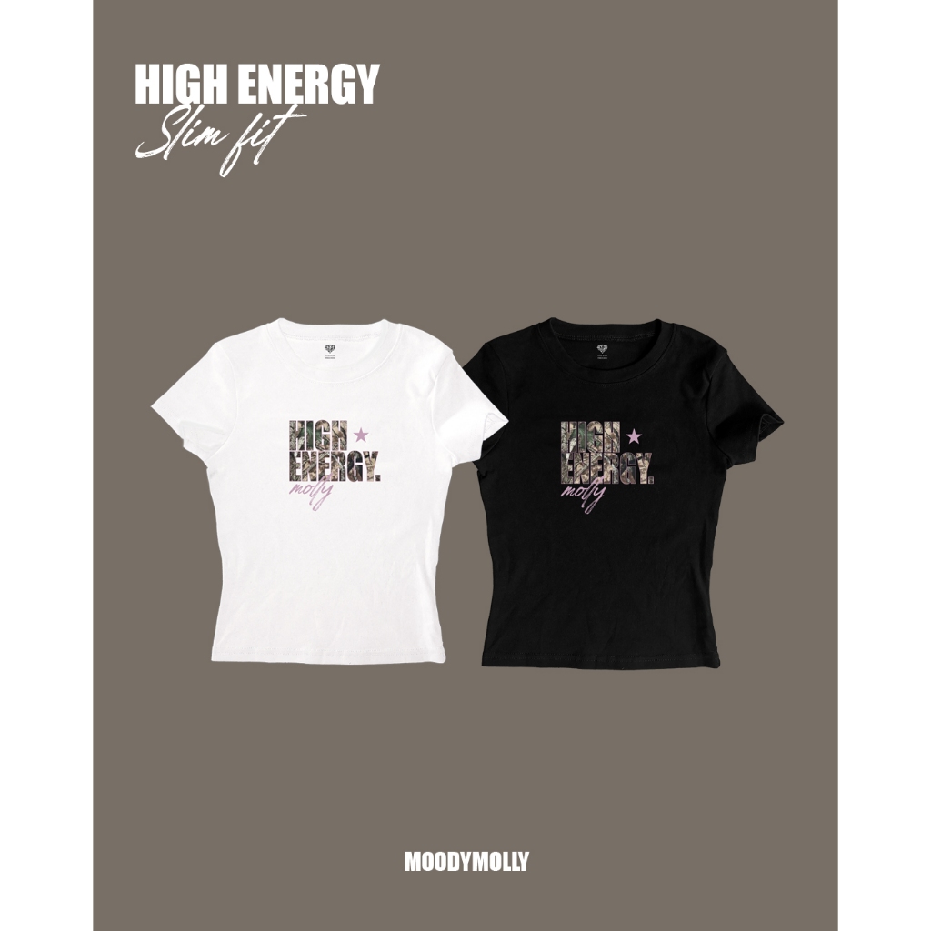 (moodymolly) Slimfit รัดรูป รุ่น High Energy เท่ๆ รัดรูปแนบตัว สีขาว offwhite