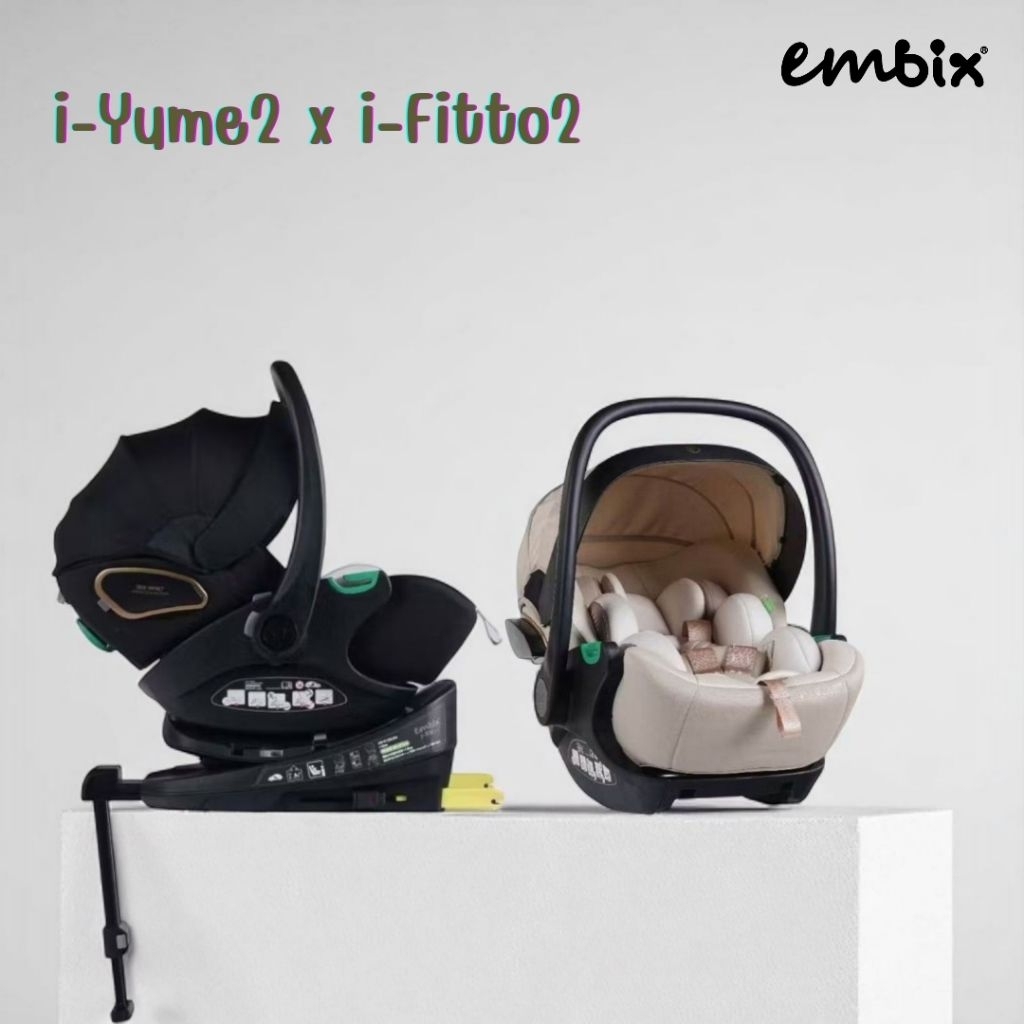 (ประกัน4ปี) Embix ตะกร้าคาร์ซีท i-YUME 2 และ ฐาน (base) i-FITTO 2 | ตะกร้าคาร์ซีทหิ้วสำหรับเด็กแรก