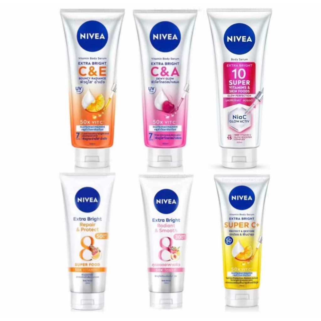 Nivea Extra white เซรั่ม 180มล. 300มล. แท้เข้าใหม่ ไม่ซีลฝาปิดเทปใสกันบิดหกไปให้ หมดอายุ2028-2029