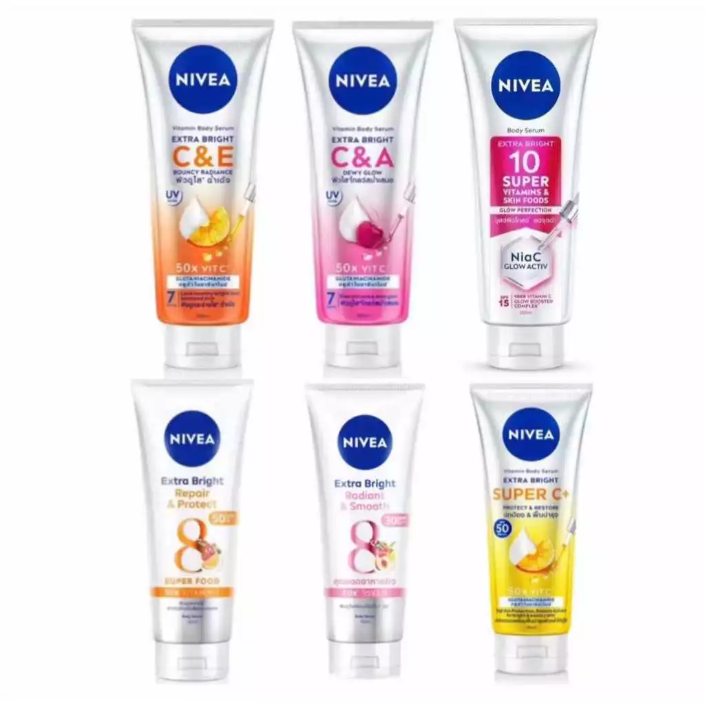 Nivea Extra white เซรั่ม 180มล. 300มล. แท้เข้าใหม่ ไม่ซีลฝาปิดเทปใสกันบิดหกไปให้ หมดอายุ2028-2029