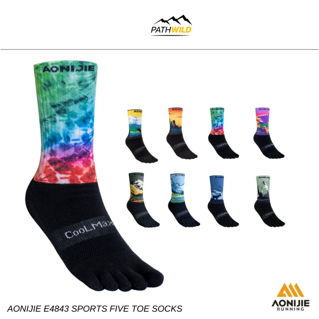 AONIJIE Five Finger Socks E4843 ถุงเท้าแยกนิ้ว ดูดซับแรงกระแทกดี ลดการเสียดสี เหมาะกับการวิ่งเทรล หรือเล่นกีฬา