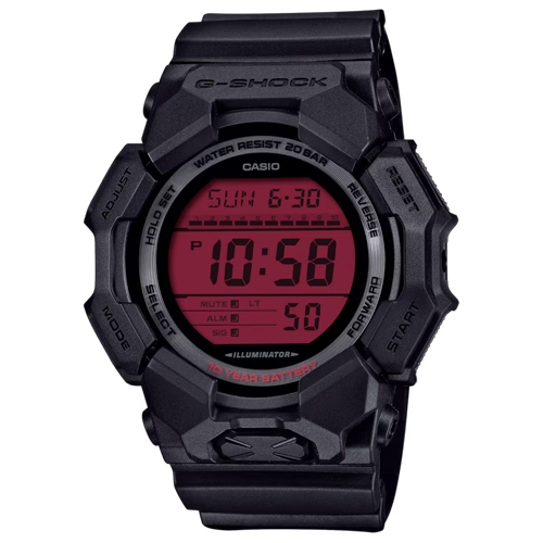 G-Shock นาฬิกาข้อมือผู้ชาย สายเรซิ่น สีดำ รุ่น GD-010,GD-010BBR,GD-010BBR-1