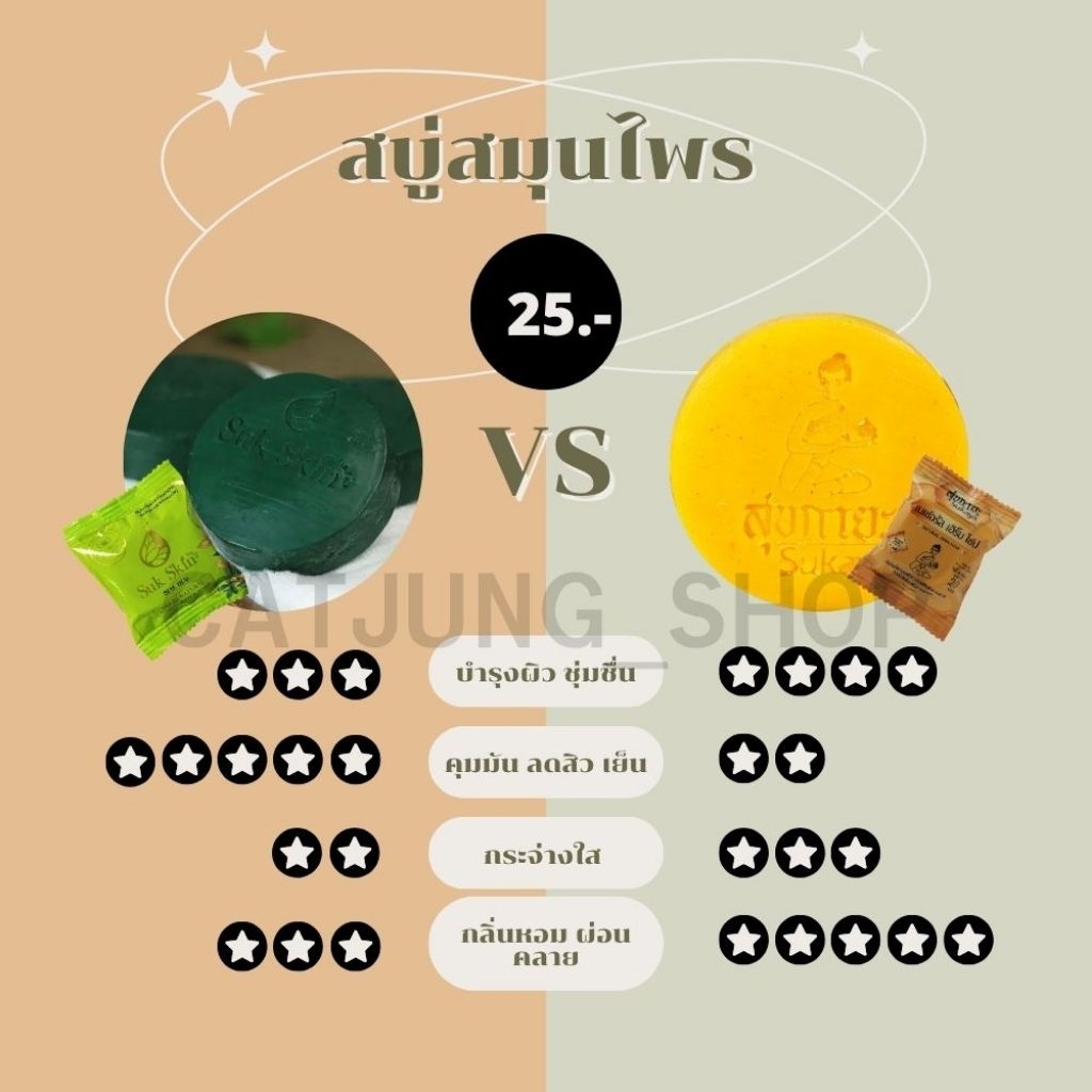Suk Skin Herbs(60g) สบู่สมุนไพร สุขสกิน ดูแลผิวไหม้ แก้คัน โรคผิวหนัง