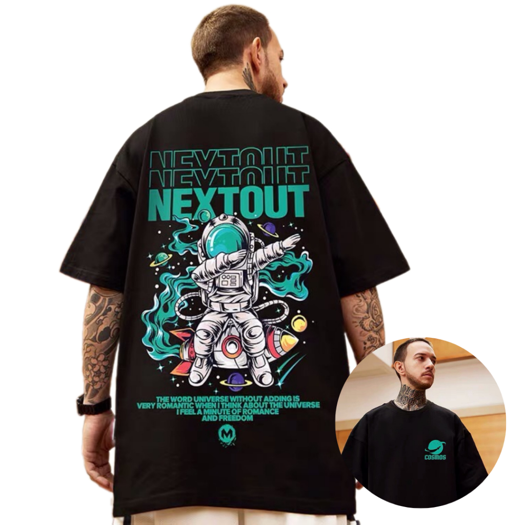 🔥COD M-5XL🔥 แฟชั่นเสื้อยืดผู้ชายหลวมขนาดใหญ่สีดำชายเสื้อยืด