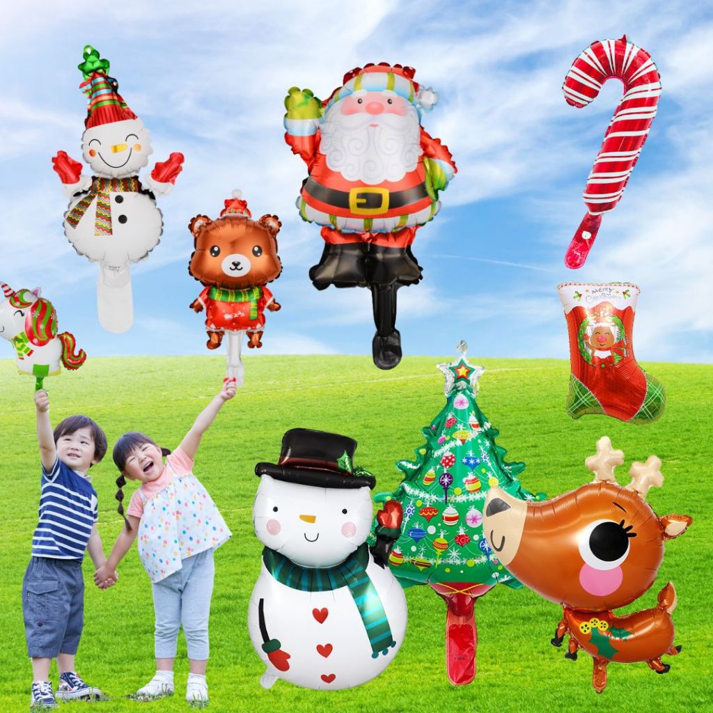 🎅พร้อมส่งด่วน🎅 ลูกโป่งคริสต์มาสน่ารัก ลูกโป่งฟอยล์ลายคริสต์มาสสุดน่ารัก ปาร์ตี้คริสต์มาส