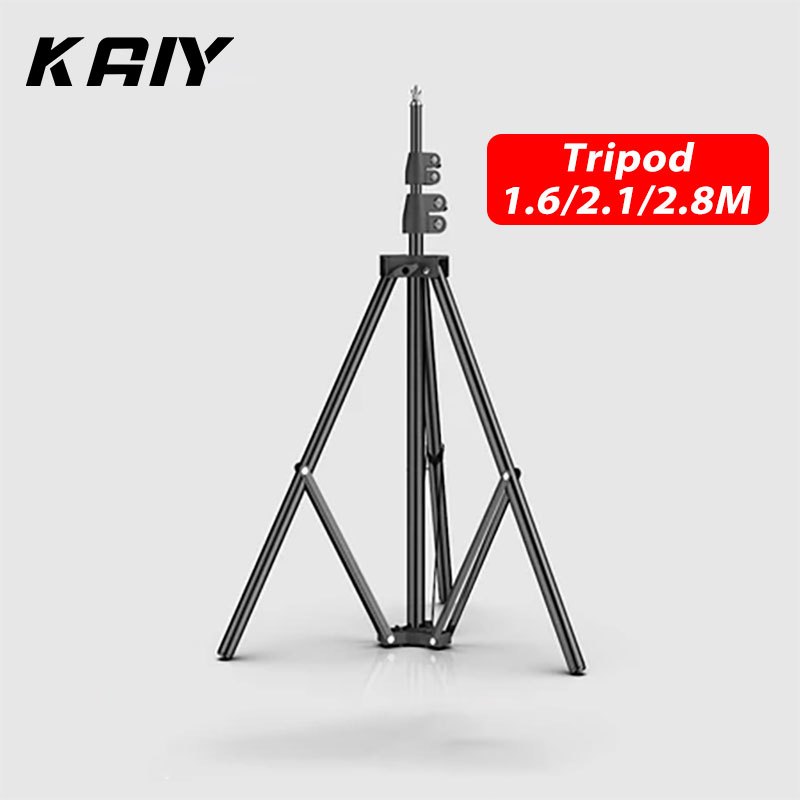 KAIY ขาตั้งกล้อง 1.6M/2.1M/2.8M/ขาตั้งกล้องแบบพกพาพับได้/ขาตั้งโทรศัพท์มือถือ/รองรับผู้ใช้หลายคนสำหรับไฟเสริม