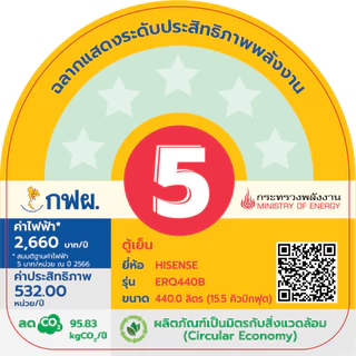 Hisense ตู้เย็น 4 ประตู Cross Door Series 440 ลิตร 15.5 คิว Inverter สีเทา รุ่น ERQ440B