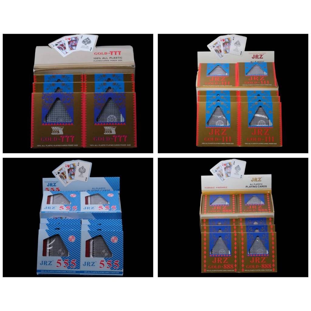 กล่องพลาสติก ขอบทอง555 YJZ - 777 GOLD- GOLD 111 -GOLD 888   อย่างดี (12 สำรับ)สวย