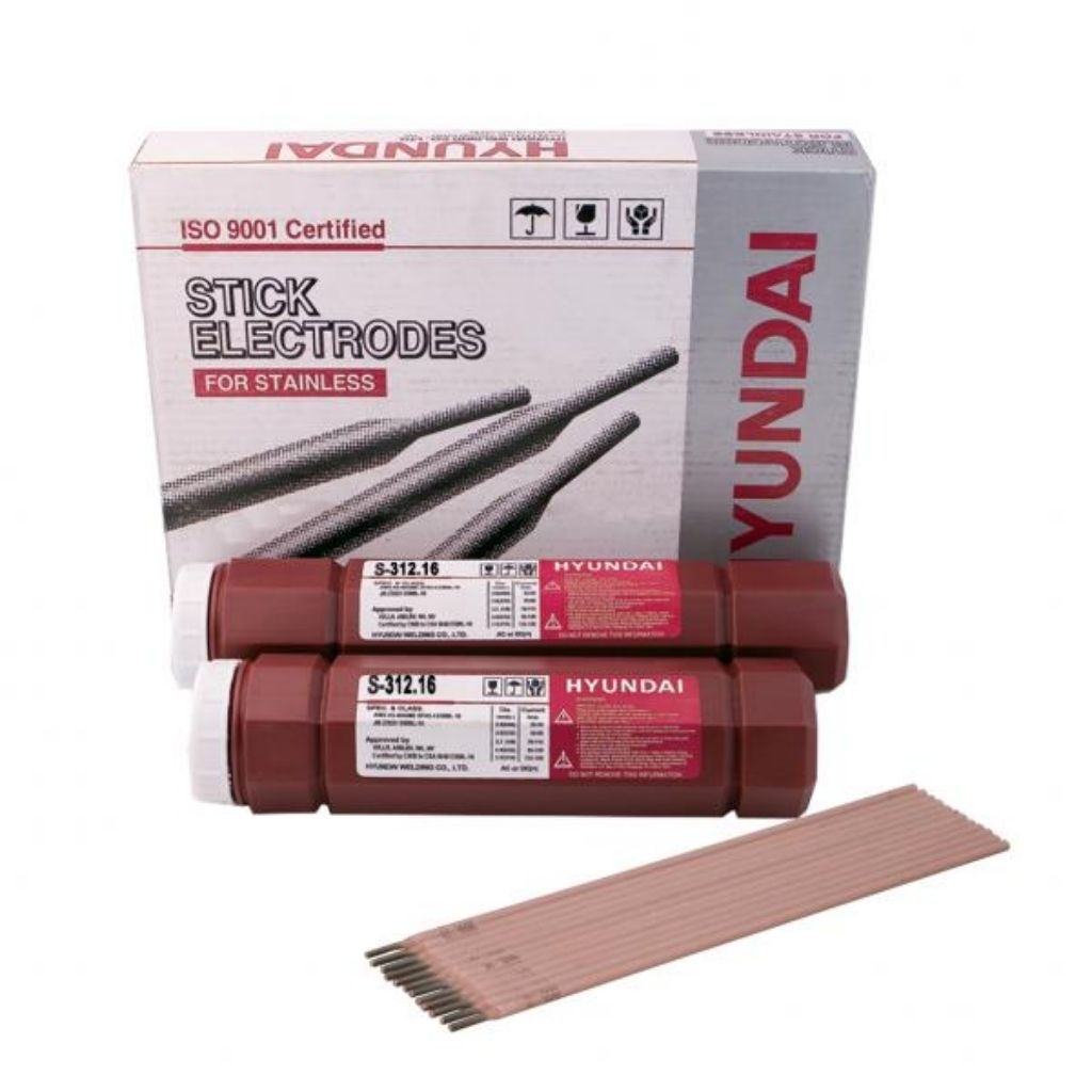ลวดเชื่อมสแตนเลสไฟฟ้า HYUNDAI S-312.16 2.6mm.เชื่อมต่อโลหะต่างชนิดหรือโลหะเชื่อมยากได้ แบบชุดและ1kg.