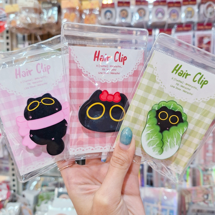 🎀มีลายใหม่สุดน่ารัก🎀Hair Clips น้องแมวดำ Owl Black Cat กิ๊บติดผมแงวอู้ก ตาแป๋ว คิวท์ ๆ [Manycho']