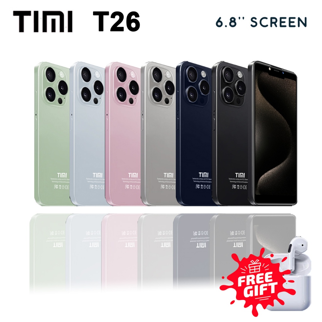 โทรศัพท์ TIMI T26 หน้าจอ6.8นิ้ว แบต 5500 Ram6 Rom128GB android13 กล้องหน้า 8ล้าน หลัง 13ล้าน