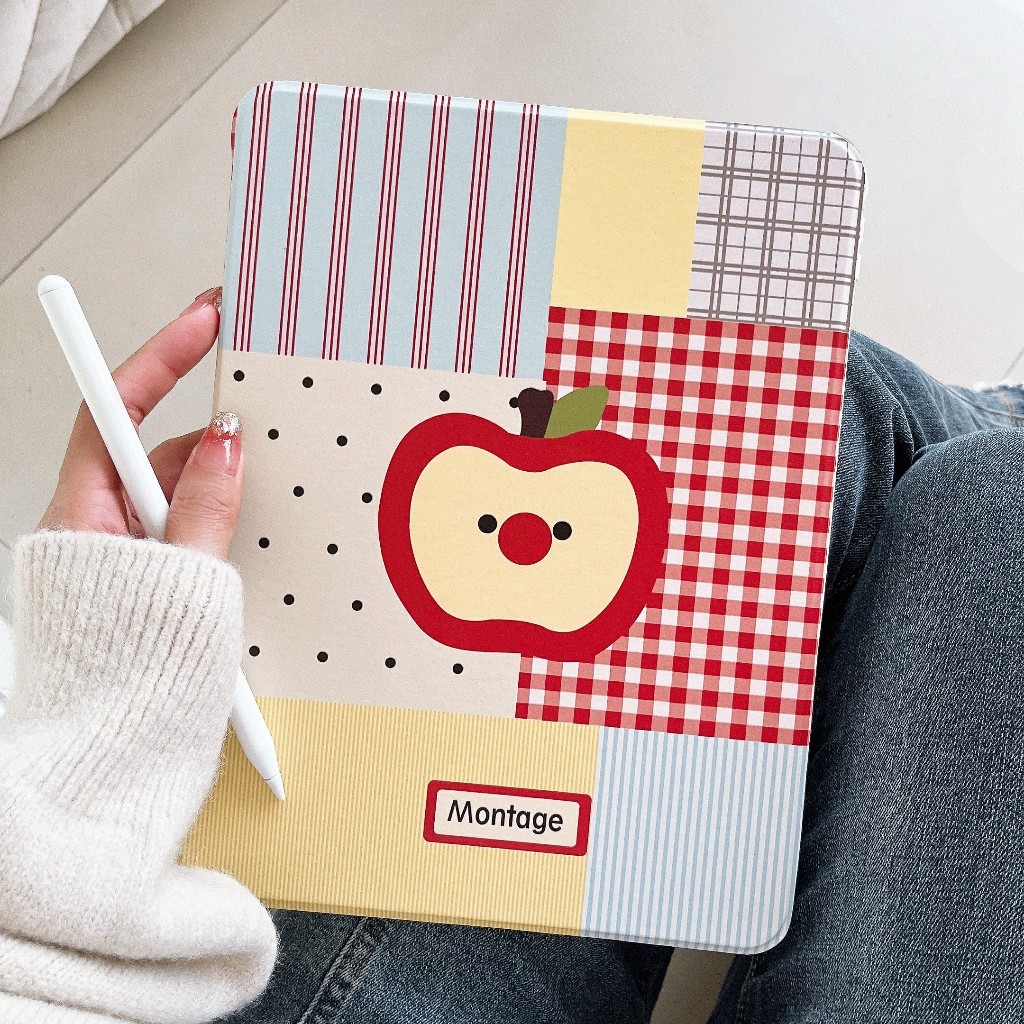 360 ไอแพดmini เคสซิลิโคนไอเเพด ลายแอปเปิ้ล แบบใส่ปากกาได้10.9ไอแพด Air1 Air2 9.7ไอแพด10.2 gen7 gen8ไ