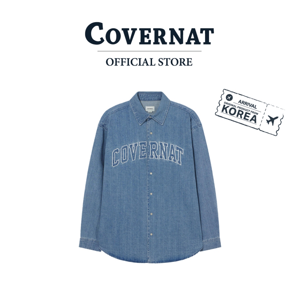 COVERNAT เสื้อเชิ้ต รุ่น Arch Logo Denim Shirt Navy (70021SLDJKU_U5NAXX)