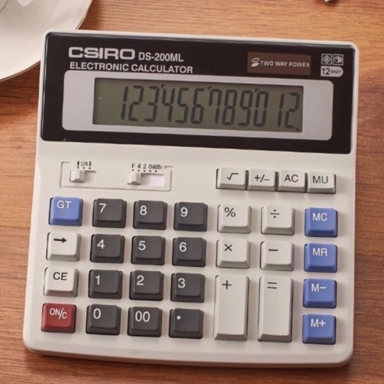 ลดราคา!!! เครื่องคิดเลขตั้งโต๊ะ ขนาดใหญ่ 12 หลัก รุ่น DS-200ML