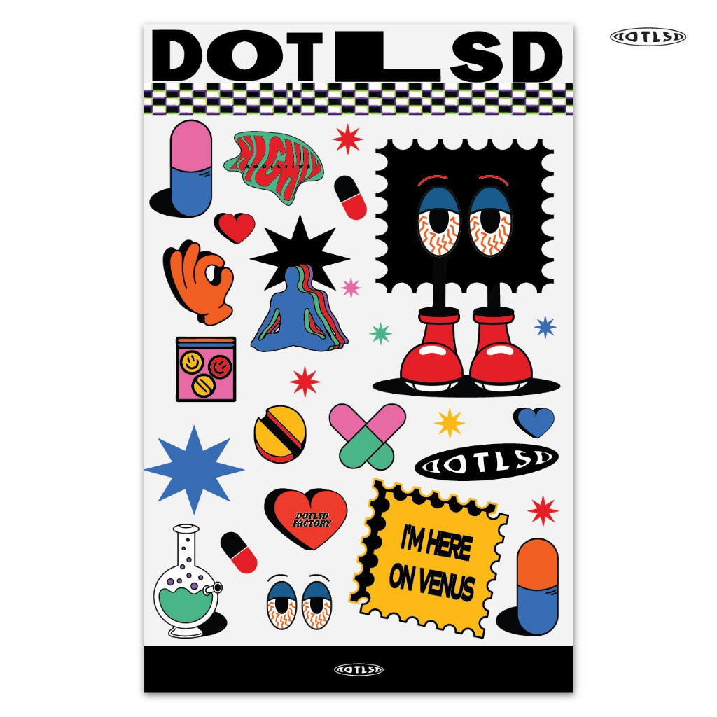 DOTLSD SIGNATURE STICKER - WATERPROOF STICKER สติ๊กเกอร์ PVC กันน้ำ
