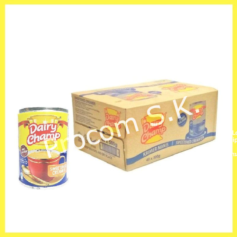 Tp ครีมเทียมข้นหวาน มาเลย์ Dairy Champ 500g*48 (1 ลัง/Cs)
