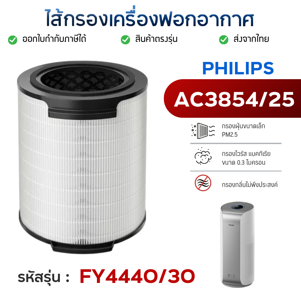 ไส้กรองอากาศ Philips FY4440/30 เครื่องฟอกอากาศ AC3854 กรองฝุ่น กลิ่น pm2.5
