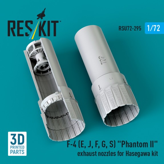 RSU72-0295_F-4 (E, J, F, G, S) "Phantom II" exhaust nozzles for Hasegawa kit (3D Printed) (1/72)