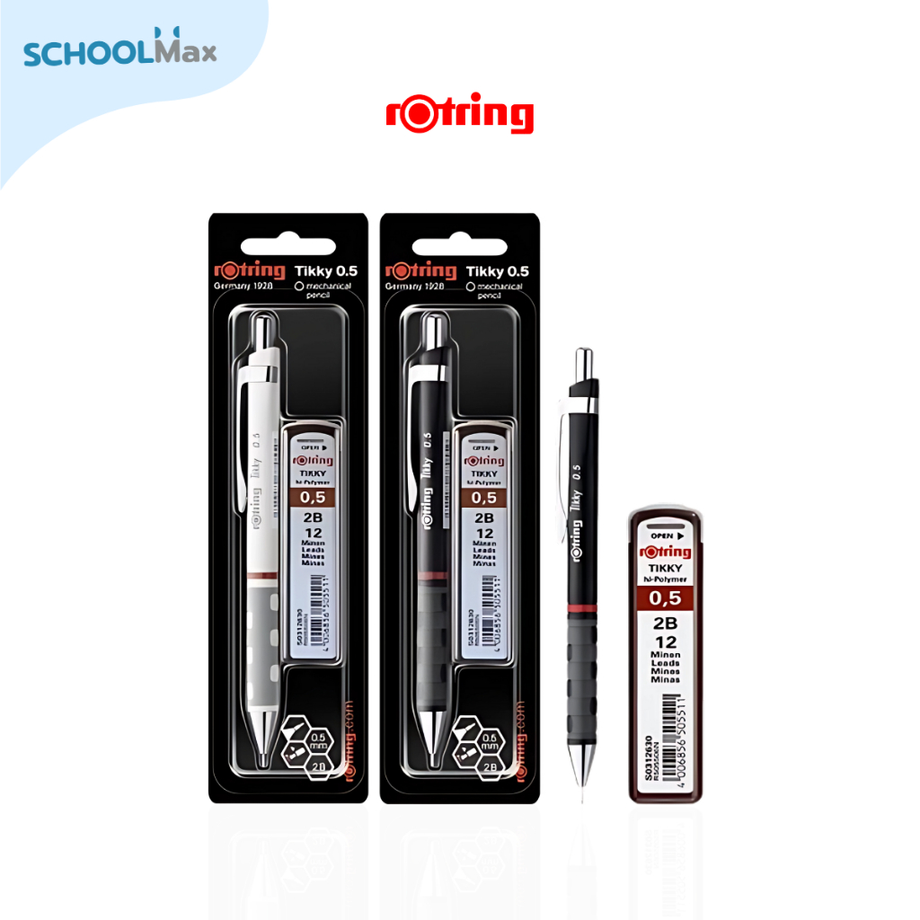 ดินสอกด เซ็ตดินสอกด พร้อม ไส้ดินสอ 2B ขนาด 0.5mm Rotring Tikky Set Mechanical Pencil 0.5mm / แพ็ค
