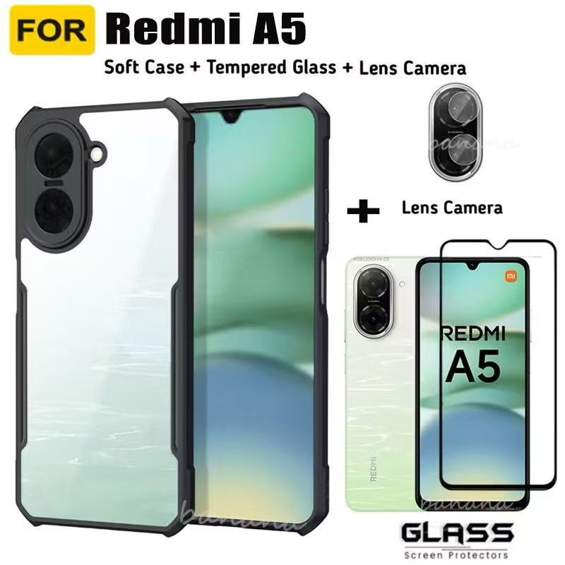 เคสขอบสี หลังใส สำหรับ Xiaomi Redmi A5 A3 / Poco C71 C61 เคสกันกระแทก