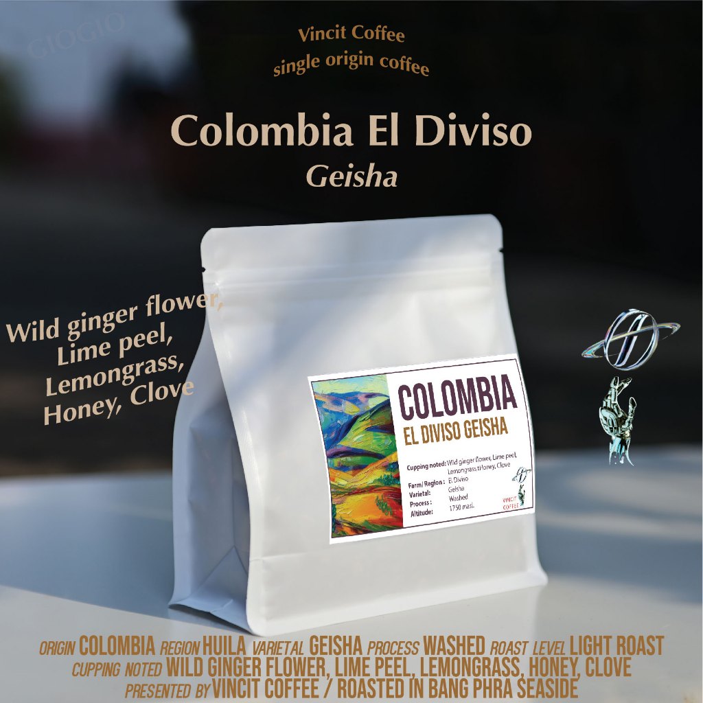 Colombia Geisha, El Diviso Washed กาแฟคั่วสด Vincit Coffee