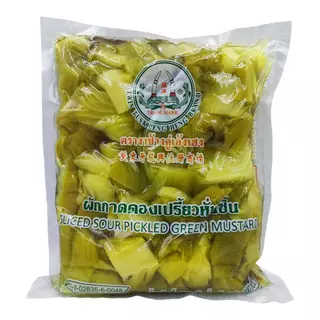 ผักกาดดองเปรี้ยวหั่นชิ้น หั่นฝอย ตรา งาช้างคู่เล้งเฮง ขนาด 1 กก.