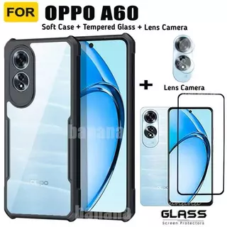 เคสขอบสี หลังใส สำหรับ Oppo A60 A18 A38 A98 A78 4G A58 4G A78 5G Reno8T เคสกันกระแทก