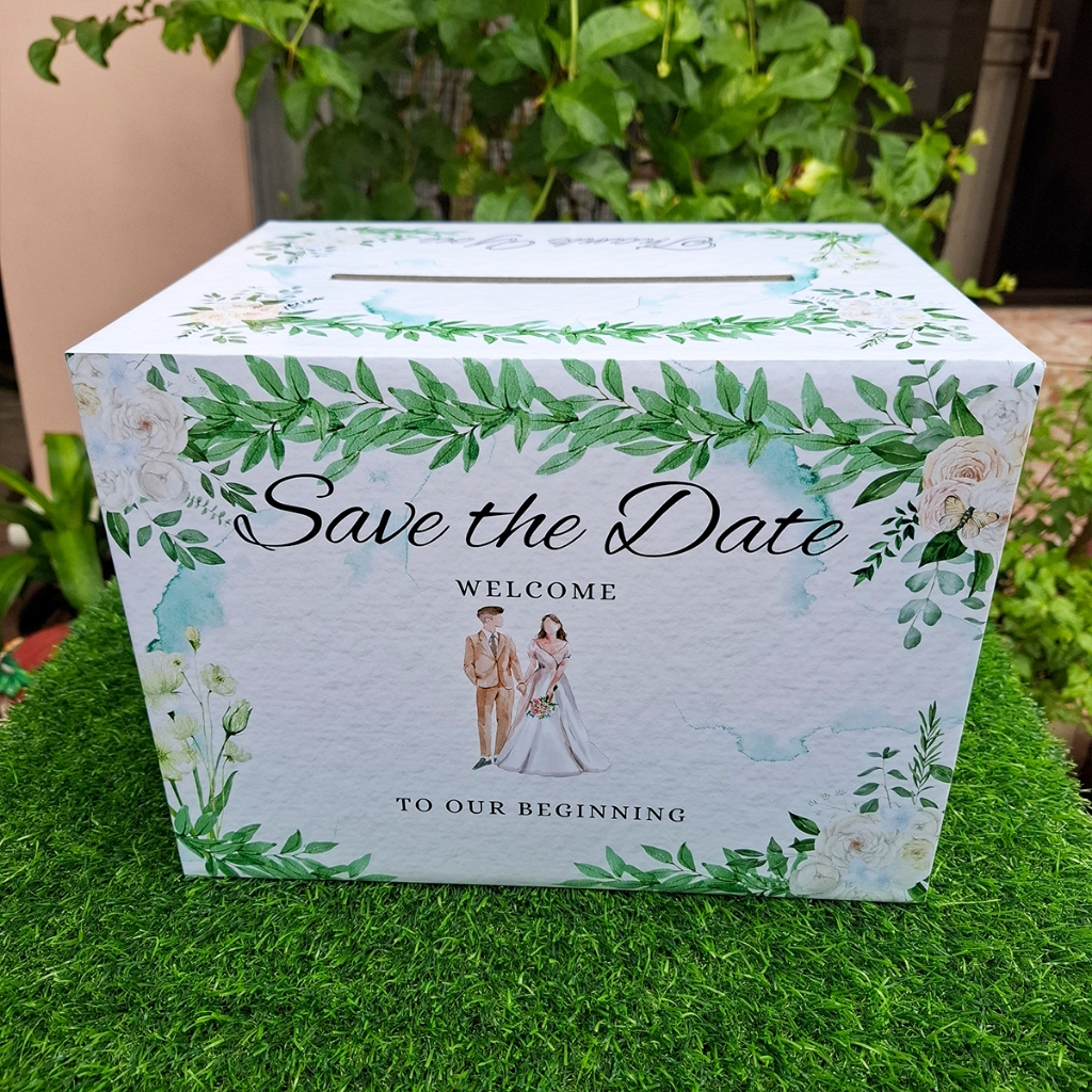 กล่องเล็ก ใส่ซองแต่งงานWedding celebration ขนาดกล่อง 22x29x21cm พร้อมส่ง (แก้ไขข้อความทักแชทสรุปงานก่อนกดสั่งซื้อ)