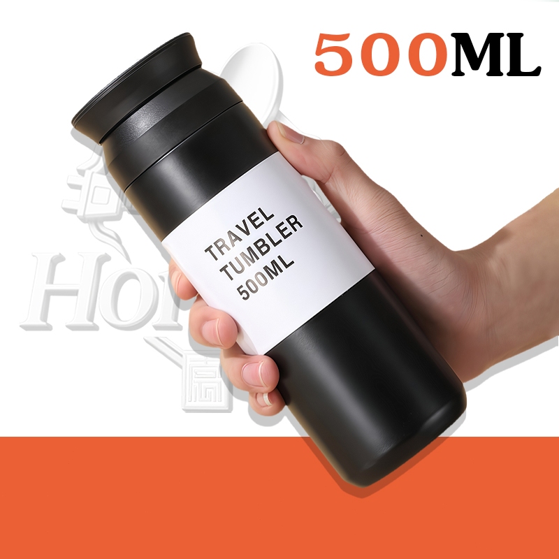 แก้วกาแฟสูญญากาศสแตนเลสสองชั้นขนาด 500 มล. สไตล์ญี่ปุ่น เรียบง่าย พกพาสะดวก