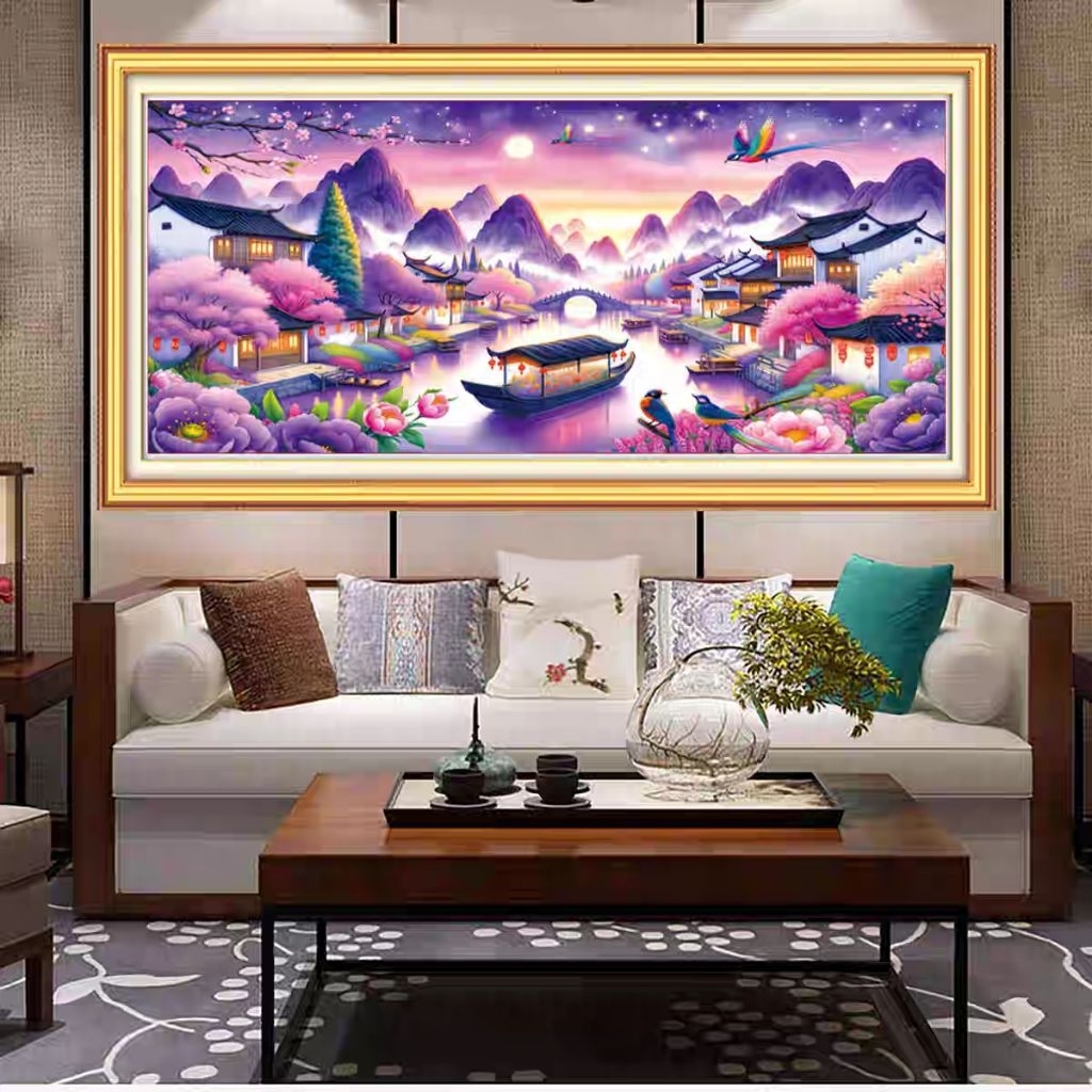 ด้ายผ้าฝ้าย Eco ปักเต็ม 9CT พิมพ์ Elf Cross Stitch Kit