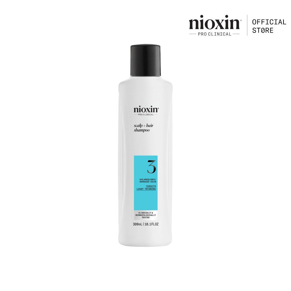 NIOXIN System 3 Shampoo สำหรับผมเริ่มบาง ผมทำสี/ดัด-ยืด/ฟอก 300ml (ไนอ๊อกซิน แชมพูลดผมขาดหลุดร่วง ปกป้องสีผม)
