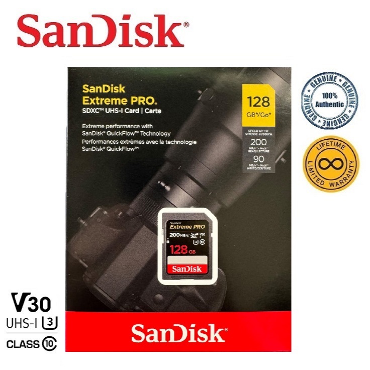 SanDisk 128GB Extreme PRO SDXC (R200/W90)