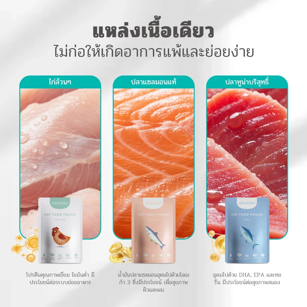 Coucou 85 กรัม*12 อาหารเปียกแมว สุขภาพดี thumbnail 3