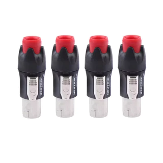 สเปคคอนลำโพงตัวผู้ แถบสี SPEAKON NL4FC NEUTRIK 4 PIN. หัวเหล็ก สวยงาม แข็งแรง ถอดประกอบง่ายด้วยปุ่มกดที่ใหญ่ขึ้น