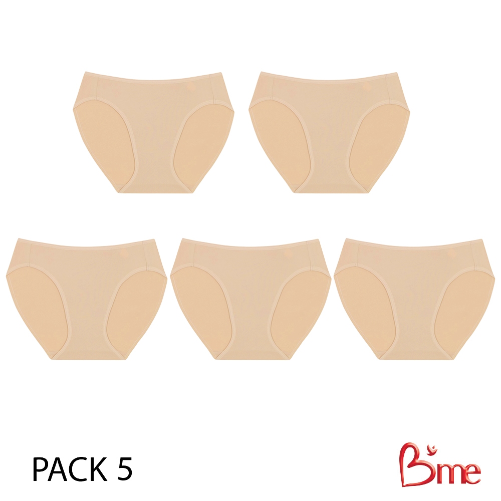 B'me กางเกงในรุ่น ME7094 (แพ็ก5ตัว) สีดำ สีนู้ด สีเทา สีโอวัลติน