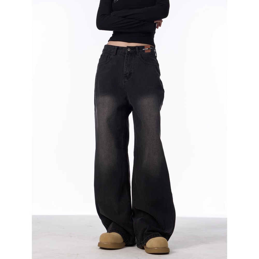 กางเกงยีนส์ baggy jeans นิยมยีนส์ ผู้หญิง กางเกงลำลอง วินเทจ เกาหลี แฟชั่น เอวสูง ราคา ถูกที่สุด ดีลบีเคเค แกลเลอรีภาพที่ 4