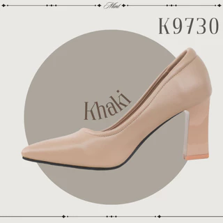 สินค้าพร้อมส่ง K9730 รองเท้าคัทชู ส้นก้อน สูง3นิ้ว มี 7สี หนังพียูหนังนิ่ม